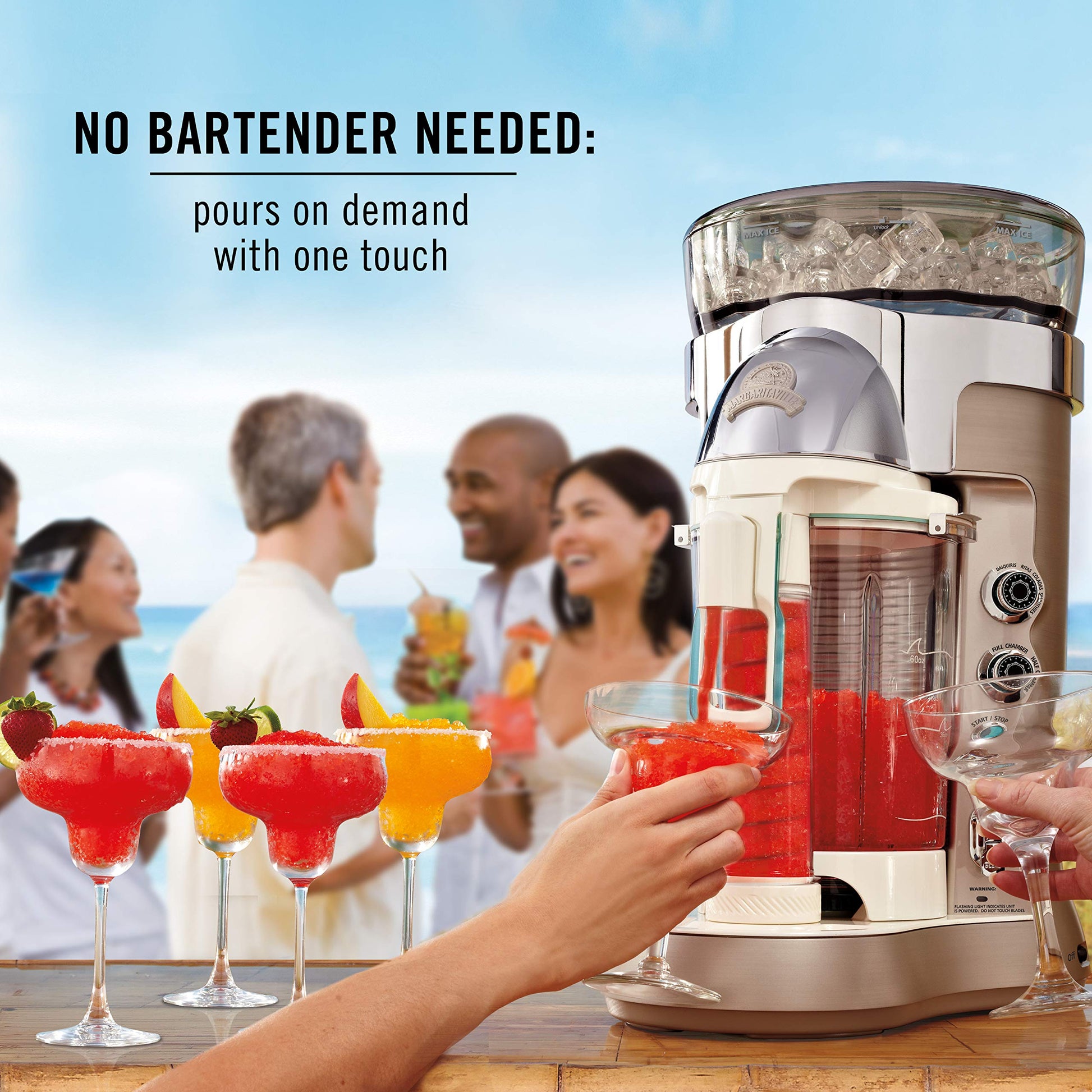 Margaritaville Bali Frozen Concoction Maker with Self-Dispensing Lever, Automated Drink Mixer for Smoothies, Margaritas, Daiquiris, and Colada, 60 oz. Jar, Gray - ANM Liquidation