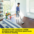 Kärcher - VCN 3 Cordless Stick Vacuum - 450 W Motor - 3 Power levels - 59 Minute Runtime - With Accessories,White - ANM Liquidation