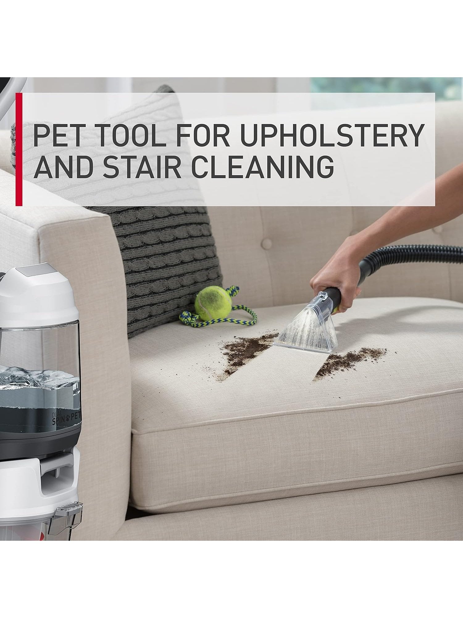 Hoover Dual Spin Pet Plus Carpet Cleaner Machine with Storage Mat, Upright Shampooer, Carpet Deodorizer and Pet Stain Remover, FH54050V, White