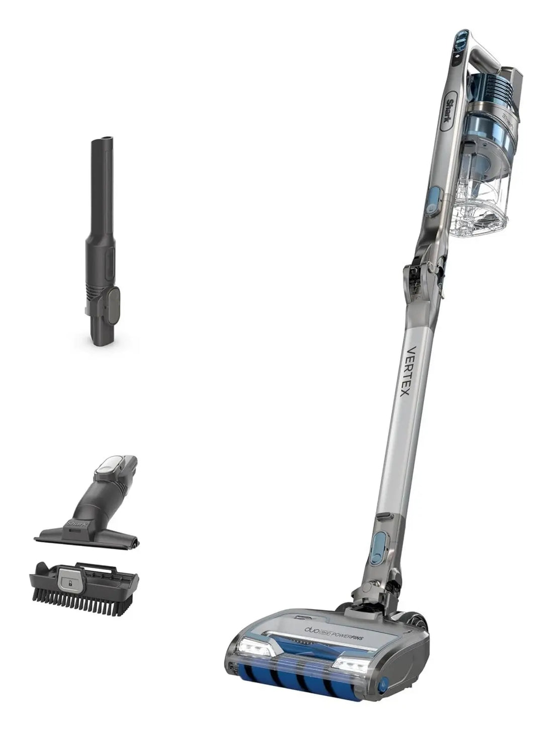 Shark IZ462H Vertex Ultra Lightweight Cordless Stick Vacuum with DuoClean PowerFins, Crevice, Pet Multi-Tool, Anti-Allergen, Brush, Removable Handheld, Flex, 60 min Runtime, Blue, MultiFLEX