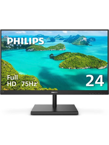 PHILIPS 241E1S 24" Frameless Monitor, 1920x1080 Full HD IPS, 106% sRGB, 75Hz, FreeSync, VESA