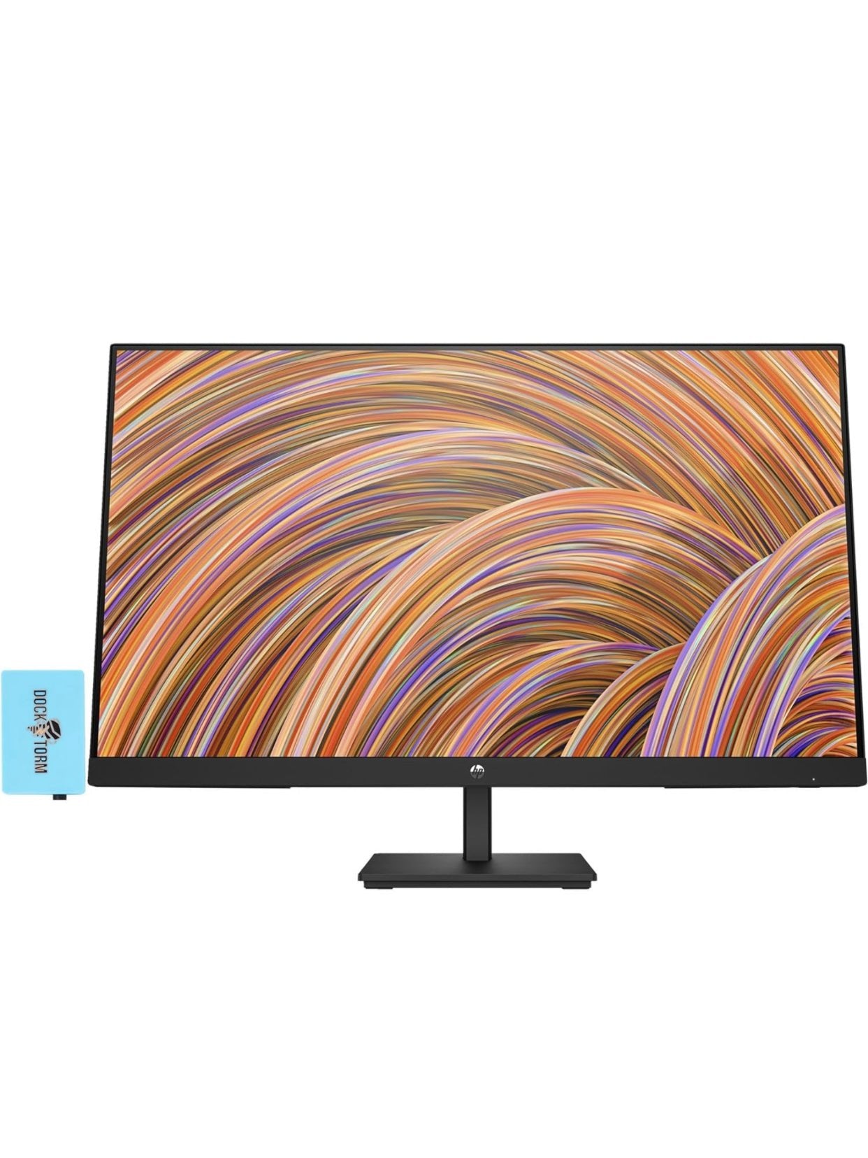 HP 27" FHD IPS 1920x1080 Monitor Bundle with Docztorm Dock, 75 Hz Refresh Rate, 1 HDMI 1.4, 1 Display Port 1.2, 1 VGA, Anti-Glare, Ideal for Office Work, Black 2024 Latest Model