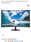 SAMSUNG T550 Series 27-Inch FHD 1080p Computer Monitor, 75Hz, Curved, Built-in Speakers