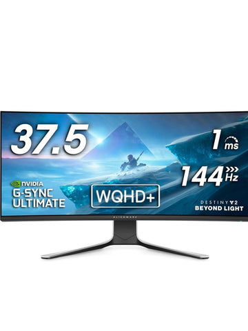 Alienware Ultrawide Curved Gaming Monitor 38 Inch, 144Hz Refresh Rate, 3840 x 1600 WQHD , IPS, NVIDIA G-SYNC Ultimate, 1ms Response Time, 2300R Curvature, VESA Display HDR 600, AW3821DW - White