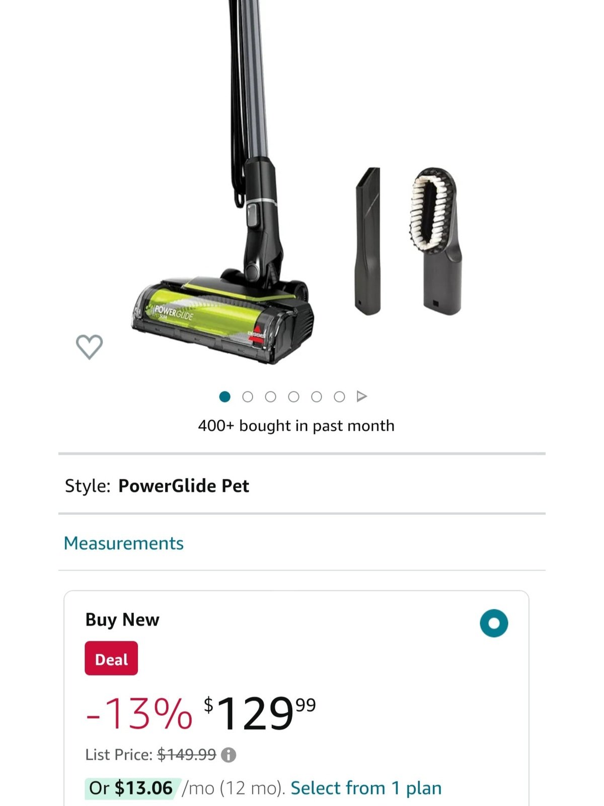 BISSELL PowerGlide Pet Slim Corded Vacuum, 3070, Black, Green