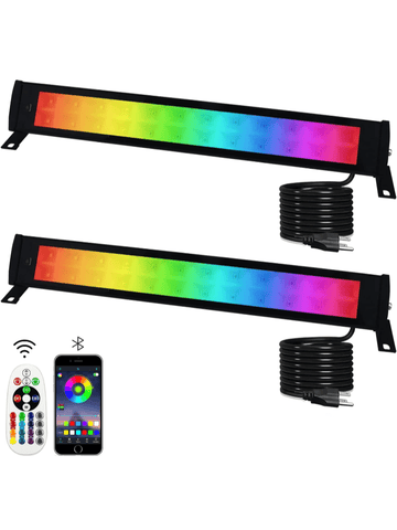 2 Pack 50W RGB Wall Washer Light, Stage Wash Light Bar, RGB Light Bar, for Hotel, Billboard, Building, Commercial Lighting, Birthday Party, Garden Lighting, Stage Lighting, Wall Display