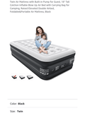 Twin Air Mattress with Built-in Pump for Guest, 18