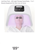 Led-Face-Tool，LED Light Therapy Facial Mask，7 in 1 Beauty Equipment for Skin Care at Home