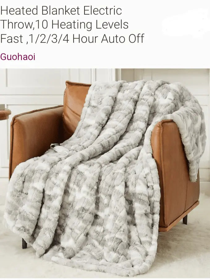 Heated Blanket Electric Throw,10 Heating Levels Fast ,1/2/3/4 Hour Auto Off