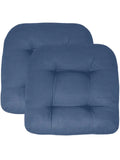 Casual U-Shaped Reversible Seat Pads Patio Chair Cushions Set of 2 | 19.0 in. L X 19.0 in. W X 5.0 in. H Size | Weatherproof Tufted with Soft & Plush Filling | Pretty Royal Blue Color Solid Pattern