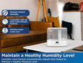 Westinghouse Humidifier and Air Purifier all in one combo with Smart Humidity Sensor Control for Bedrooms with Essential Oil Diffuser and Remote, White - ANM Liquidation