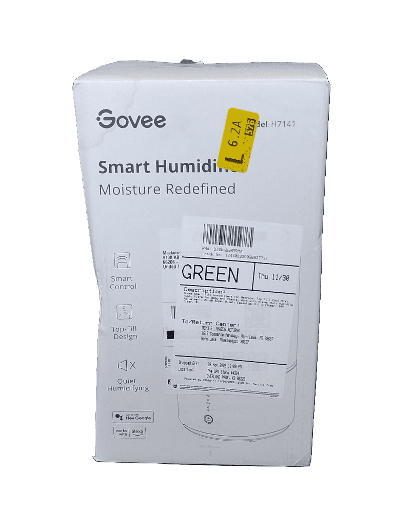 Govee Smart Humidifiers for Bedroom, Top Fill 3L Cool Mist Humidifier with Essential Oil Diffuser, 24 dB Super Quiet, Auto Mode, 360°Nozzle Air Humidifier for Large Room, Baby Nursery and Plants