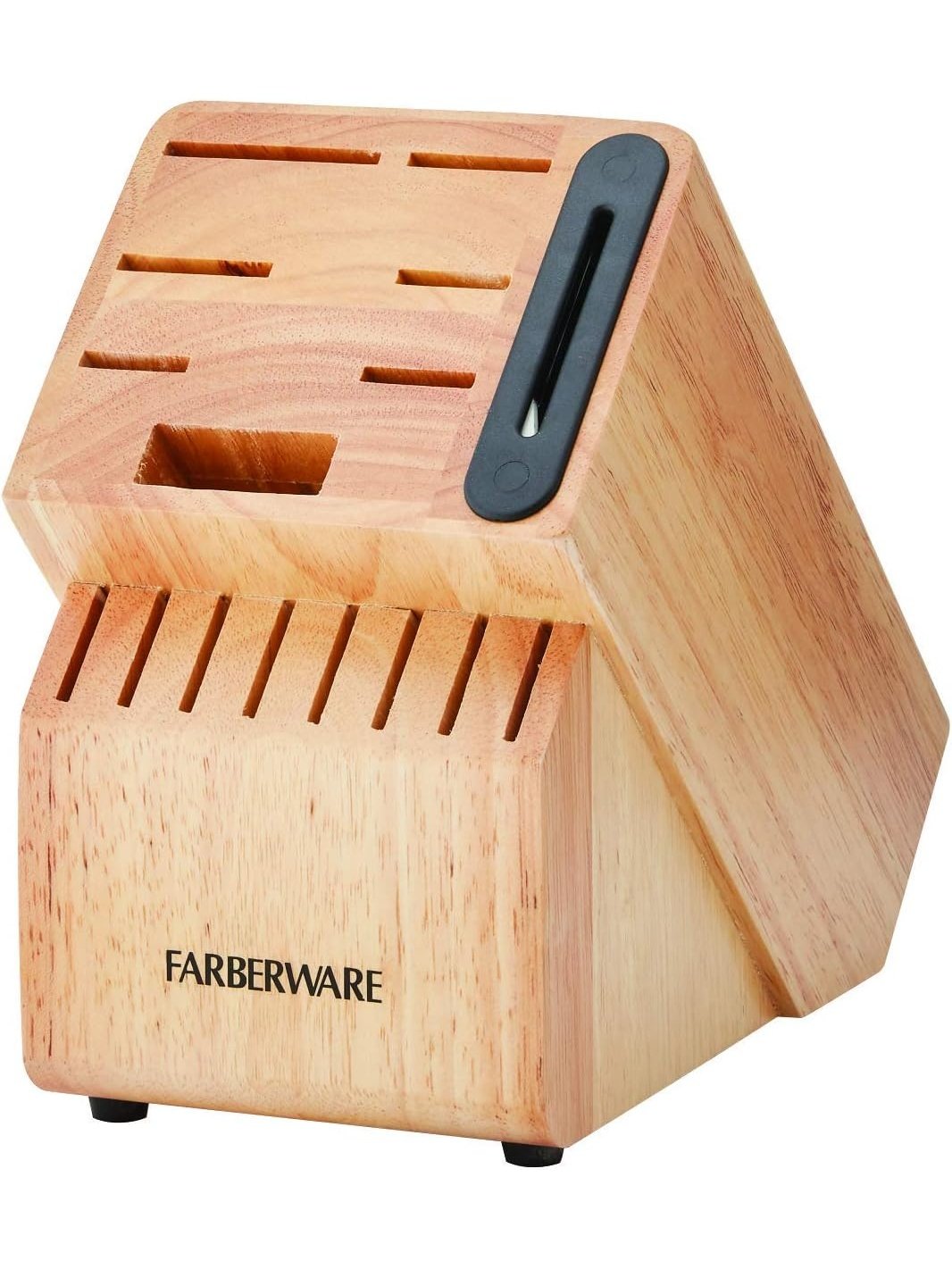 Farberware Edgekeeper 16-Piece Triple Rivet Block Set with Built in Knife Sharpener, Black